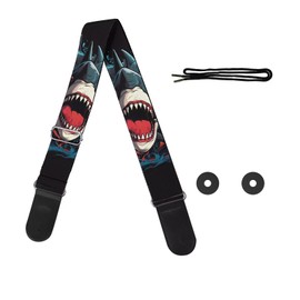 GLENLCWE 3D Shark Guitar Strap for Bass &Electric&Acoustic Guitars Strap Gift for Women Men Guitarists