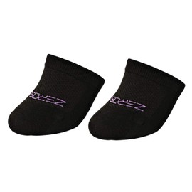 ZeroSock Womens Bamboo Viscose Toe Capper Socks With Grip (4 Pairs Per Box) (Women's Size 9-12, Black)
