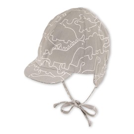Sterntaler Baby Boys Peaked Cap Ties Ear Flaps and Dinosaur Motif Hat, Grey (smoke grey 566)