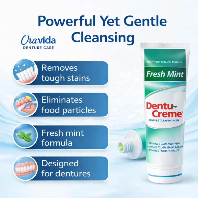 Oravida Denture Cleaning Kit – Denture Brush Bundled with Dentu