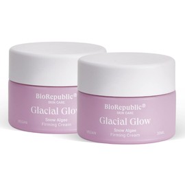 BioRepublic SkinCare Super Collagen + Detox Glacial Algae Cream with Snow Algae, Niacinamide, Vitamin E & Hyaluronic Acid - Brighten & Revitalize Skin All Skin Types & 100% Vegan 30mL - Pack of 2