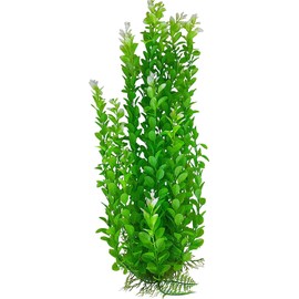 Green Plastic Aquarium Plant with Base 16 Inch Tall (40cm), Fish Tank Decoration