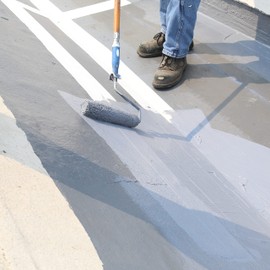 AMES Ames Research Laboratories SEB1 AMES Elasto-Barrier Adhesive Base Coat-1 Gallon, Gray Primer Perfect for RV, Wood, Roofs and More-Expands and Contracts 1200% -Made in The USA, Grey Liquid Rubber