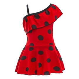 Lito Angels Toddler Girls Ladybug Polka Dots Swimsuit Bathing Suit Swimwear Swimsuit One Piece Size 3T 055