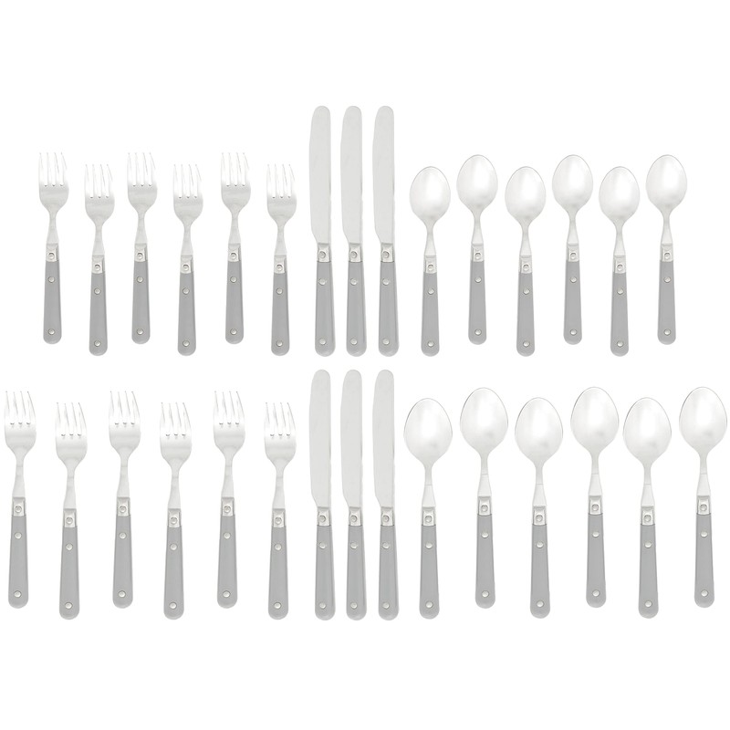 Ginkgo International Le Prix Stainless Steel Dishwasher-safe 30piece flatware set,
