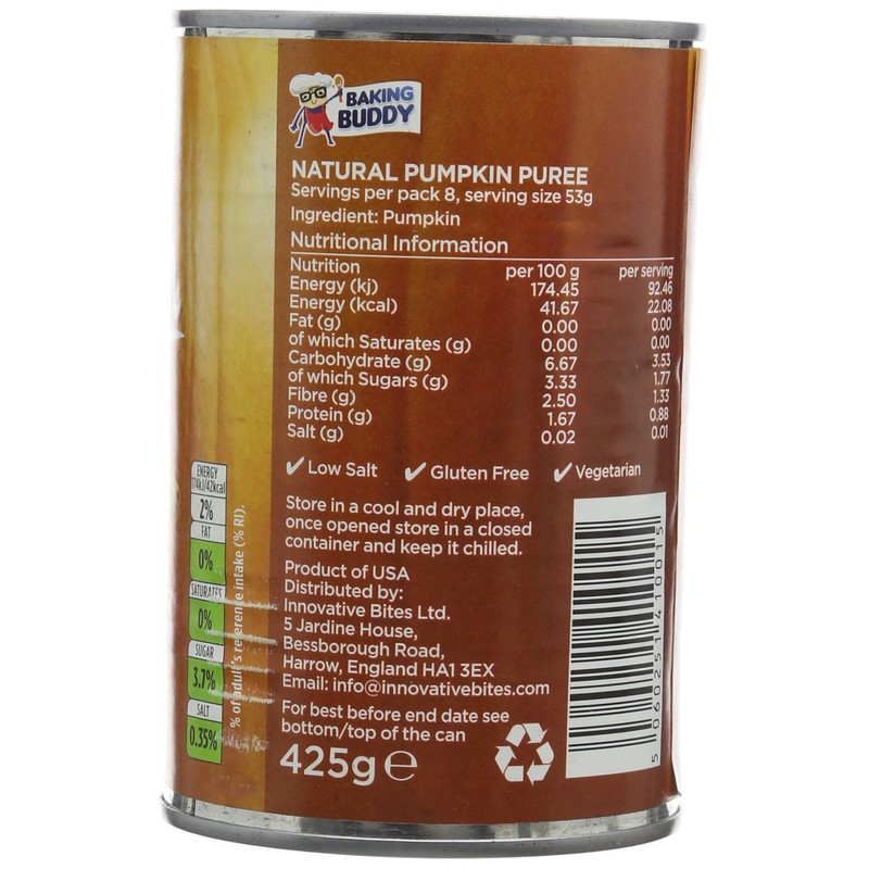 Baking Buddy Natural Pumpkin Puree, 425 g