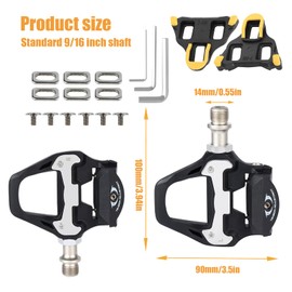 Lwtsrp Bicycle Pedals, Click Road Bike Pedals with Studs, Compatible with SPD SL System, SPD SL Pedals, Includes Cleats and Mounting Material, Made of Aluminium Alloy, for Indoor Outdoor, MTB, Spin