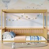Full Size Canopy Bed Frame with 4 Posters and Guardrails,