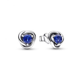 CWOne Designs Sterling Silver Birthstone Eternity Circle Stud Earrings for Women (September)