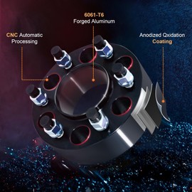 BDELI 1.25" Wheel Spacers for Toyota Tacoma 6-Lug Wheels, 4Pcs 6x5.5 Hubcentric Spacers Compatible with 4Runner, Tundra, FJ Cruiser, Sequoia, 32mm Forged Spacers with 12x1.5 Studs, 106mm Center Bore