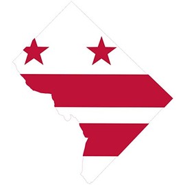 StickerTalk Die Cut Washington DC Flag Vinyl Sticker, 5 inches by 4 inches