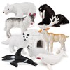 BRETOYIN 10PCS Mini Arctic Animals Toys Set Polar Animal Figurines