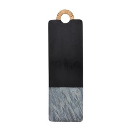 Mud Pie Black Wood Marble Board; 8" x 26"