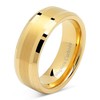8mm Men's Tungsten Carbide Ring Wedding Band 14k Gold Plated