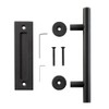 Delaney Hardware BD0804 Black Barn Door Handle Set, Black Barn