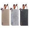 EZESO 3 Pack Felt Eyeglass Sunglasses Storage Bag Portable Pouch