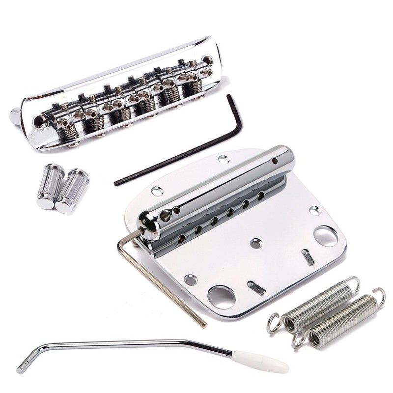 Alnicov 6 String Tremolo Vibrato Tailpiece Bridge Set for Mustang