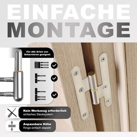 NIMA PARTS Fitschenringe – 20 Stück – Made in Germany – Unterlegscheiben für Zimmertüren aus Messing (Vermessingter Stahl)