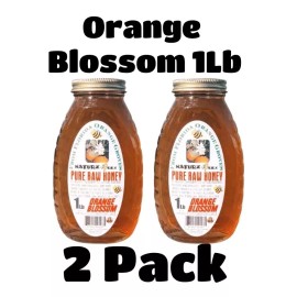 Naturz Beez RAW HONEY ORANGE BLOSSOM 2 Pack 1LB Each 100% PURE LOCAL UNFILTERED