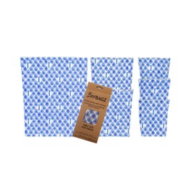 BeeBAGZ - Beeswax Wrap Storage Bag, Reusable Food Storage Bags, Pack of 6, Plastic Free Biodegradable Food Wrap Alternative, Family Pack, 3 Small + 2 Medium + 1 Large, (grey)