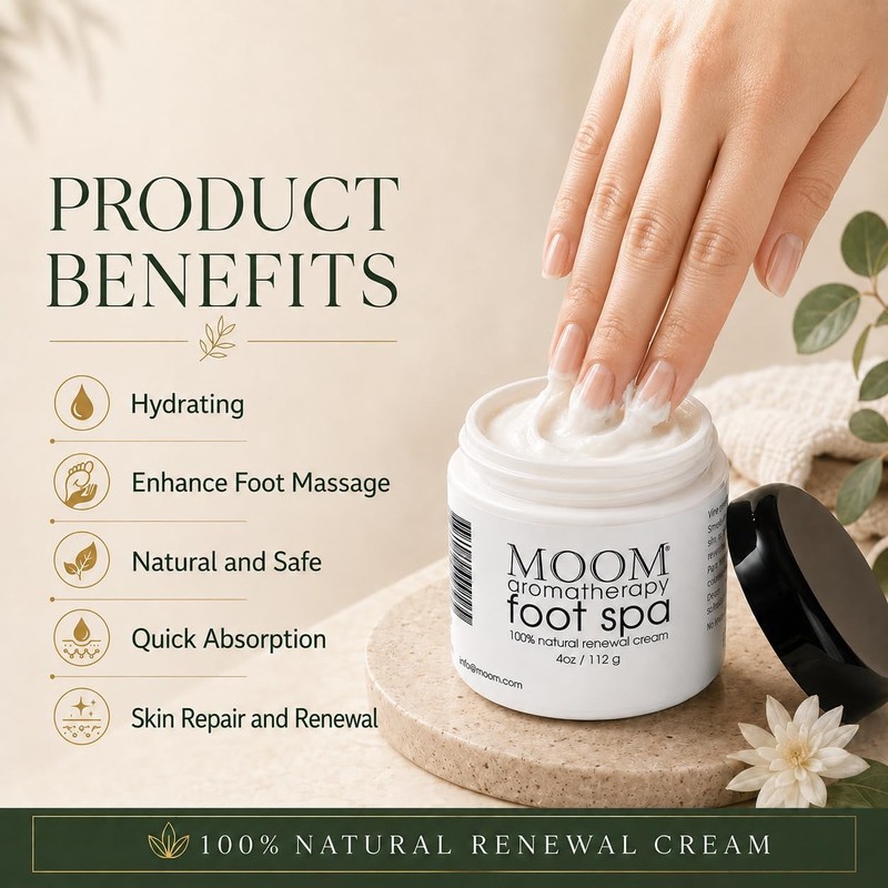 MOOM Crema y loción de spa para pies, talones agrietados