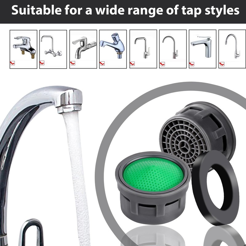 Amabro 20 x Faucet Aerator Replacement Parts with Gasket