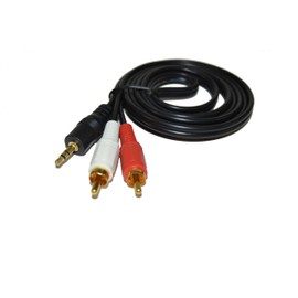 HQRP Y Audio Cable Splitter 4 ft (3.5mm Jack to 2 RCA Male Stereo Plugs) for Home Stereo Audio Source to Stereo Receiver or Multimedia Speakers Coaster