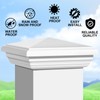 Sasylvia 2 Pcs Vinyl Fence Post Caps White PVC England