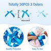 Craftdady 30Pcs Twist Tie Bows Deep Sky Blue Polyester Satin