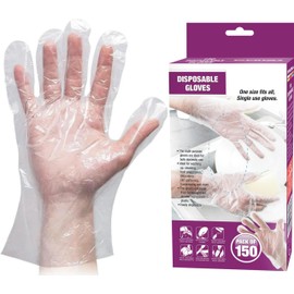 Gloves 150 Pcs Clear Vinyl Gloves Protective Gloves Large Clear, Vinyl Gloves, Powder Free, Latex Free, Clear Gloves Multi-Purpose Washing Up Gloves Waterproof Gloves for Cooking & Cleaning