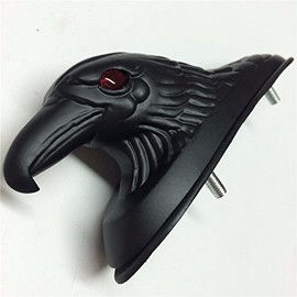 XKMT-Aftermarket front fender eagle head with red eyes aluminum Black 65mm Ornament See description Compatible With detail [B013JOY0OU]