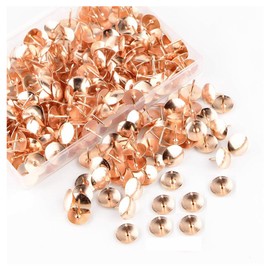 Thumbtacks, rose gold, 400 pieces/box, 10 mm, metal tacks, round thumb tacks, large drawing pins, nail decoration, pushpin, black thumb tacks for office, schools, home, DIY memos, pictures, rose gold