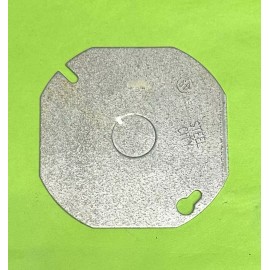 Steel City 4" Flat Metal Round/Oct Box Cover Plate Blank 1/2" KnockOut  4/0