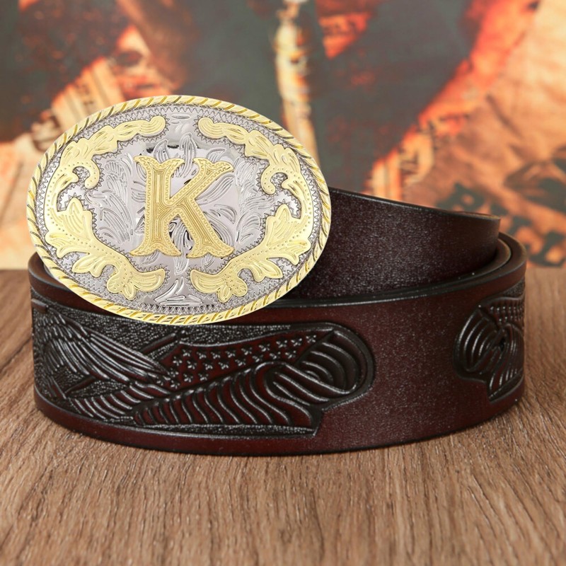 Western Belt Buckle Initial Letters ABCDMRJ to Z Cowboy Rodeo