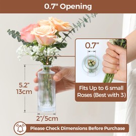 ComSaf Small Bud Vases Set of 12, 5.2 inch Glassl Bud Vase in Bulk, Mini Flower Vase for Centerpiece, Vintage Decorative Vase for Flowers, Wedding, Christmas, Home Decor, Housewarming Gift (Clear)