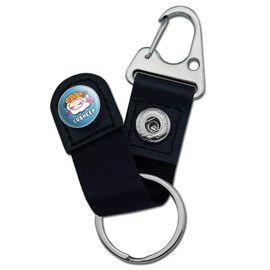 GRAPHICS & MORE Cute Shrimp Sushi Susheep Sheep Keychain with Leather Fabric Belt Clip-On Carabiner