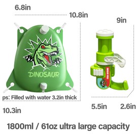 Kid's Water Gun Dinosaur 1.8L Backpack Set, Cartoon Design, Pull Out Water Blaster, Summer Outdoor Remote Controlled Water Toys, Outside Backyard Fun Squirt Guns for Kids Ages 3 4 5 6 7 8