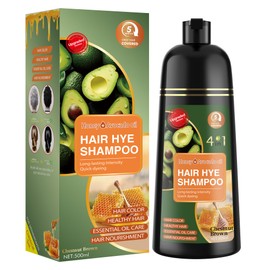 XYZCREATIVE Chestnut Brown Hair Dye Shampoo 3 in 1 for Women & Men 100% Gray Hair Coverage - Herbal Ingredients Natural Plant Hair Color - Hair Dye in Minutes 500ML