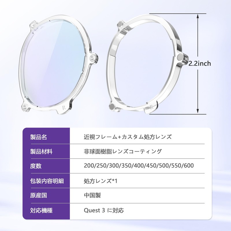 Esimen Prescription Lenses for Quest 3, Nearsightedness Lenses for Quest