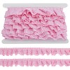 PH PandaHall 9 m Gingham Ruffle Trim Pink Pleated Tape