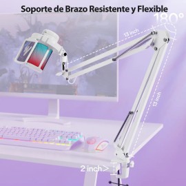 Maono Micrófono Gamer Rgb Condensador Usb Para Pc,dgm20s Color Blanco