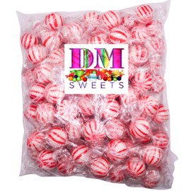 Jumbo Mint Balls - 2.5 lbs of Fresh Individually Wrapped Delicious Red and White Striped Mint Candy