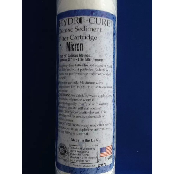 HYDRO CURE DELUXE 1 MICRON 20"x2.5" SEDIMENT FILTER - CASE
