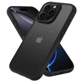 PinLiSheng Magnetic for 16 Case,Military Grade Drop Tested,Shockproof Matte Translucent Hard Back Slim Protective Case.Black Magnetic Circle (Matte Black,16 Pro Max)