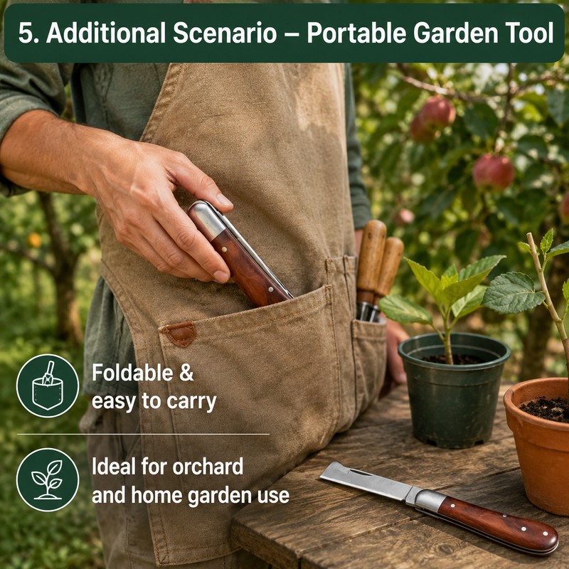 Folding Grafting Knife for Garden Use – 3CR13 Stainless Steel