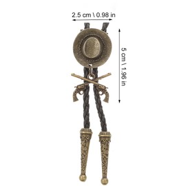 LOGOFUN Vintage Bolo Tie Hat Design Tie Western Cowboy Necktie Costume Accessories