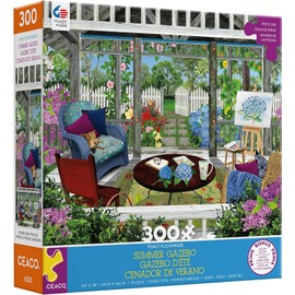 Ceaco - Tracy Flickinger - Summer Gazebo - Oversized 300 Piece Jigsaw Puzzle