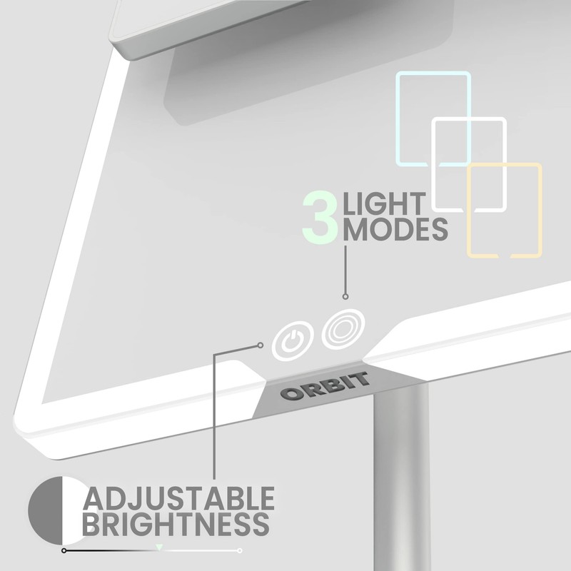 LUNA London Orbit LED Vanity Mirror with Lights, 7X/1X Magnification,