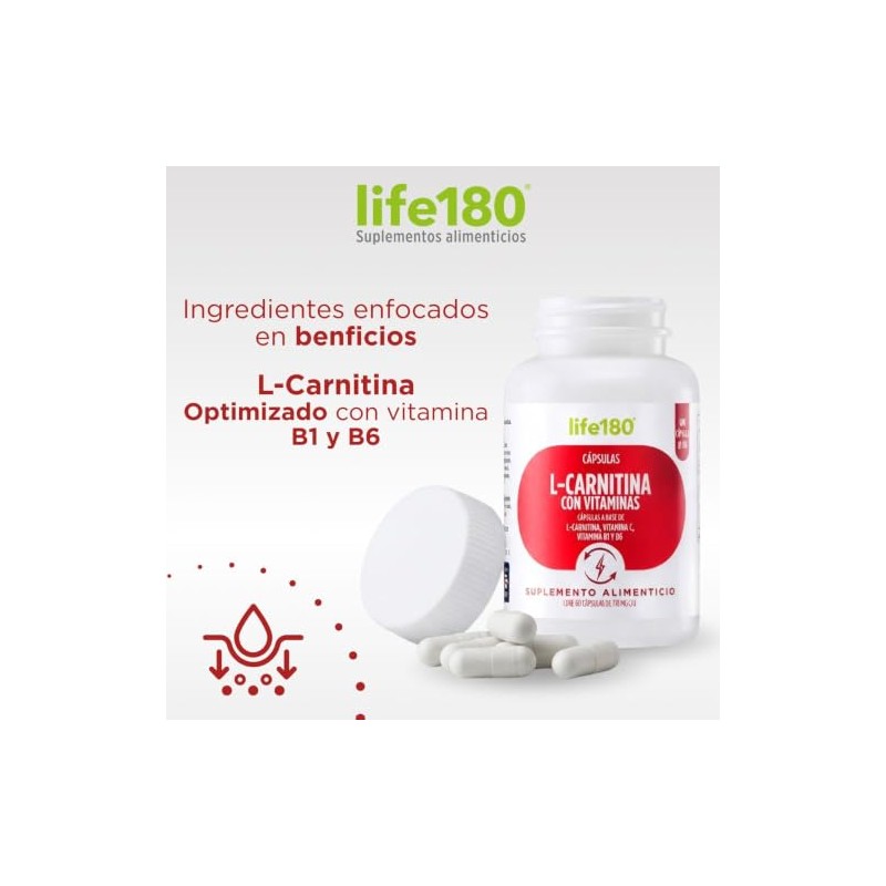 Life180 Dúo L-Carnitina Con Vitamina B1 Y B6, Pack De