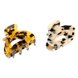 L. Erickson Cutout Claw Small Hair Clips For Most Hair Types, 1.125" Long. Oval Hair Clip, Ivory Tokyo, Rounded Hair Clip, Tokyo